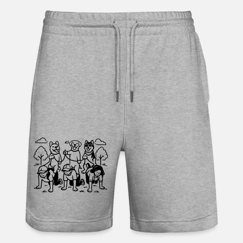Gassi Gehen Dog Edition dog rules - Stanley/Stella Unisex Bio Joggingshorts Trainer - Grau meliert