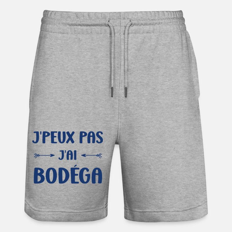 Ich kann nicht, ich habe Bodéga - Stanley/Stella Unisex Bio Joggingshorts Trainer  - Grau meliert