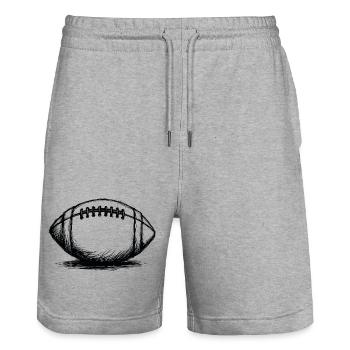 Vintage American Football Ball Sportler - Stanley/Stella Unisex Bio Joggingshorts Trainer  - Grau meliert - Vorne - Nik (191cm) & Marisol (170cm)