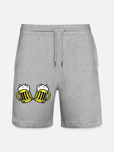 Bier Bierkrug Prost Comic - Stanley/Stella Unisex Bio Joggingshorts Trainer - Grau meliert