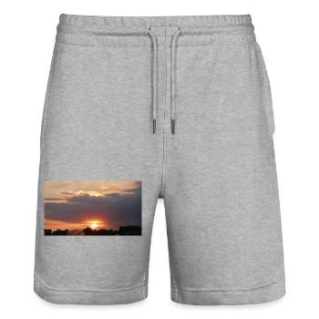 A beautiful sunset - Stanley/Stella Trainer Unisex Organic Jogging Shorts - heather grey - Front - Nik (191cm) & Marisol (170cm)