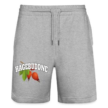 Hagebuddne – Pun Meme Saying - Stanley/Stella Trainer Unisex Organic Jogging Shorts - heather grey - Front - Nik (191cm) & Marisol (170cm)