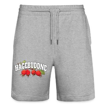 Hagebuddne - Pun Meme Saying - Stanley/Stella Trainer Unisex Organic Jogging Shorts - heather grey - Front - Nik (191cm) & Marisol (170cm)