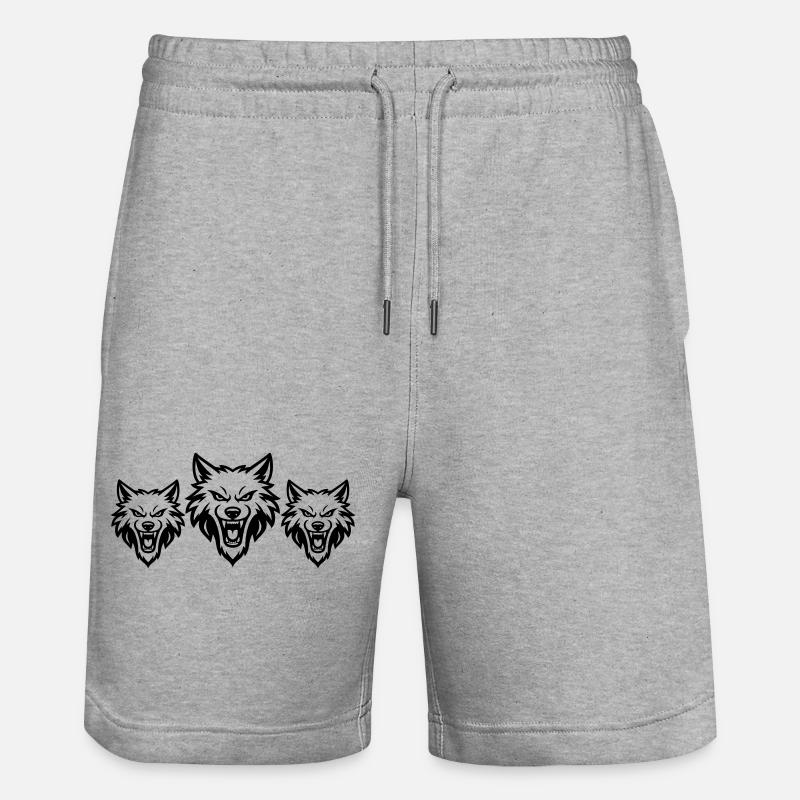 Meute d’équipe de loups - Short de jogging bio TRAINER Stanley/Stella unisexe - gris chiné
