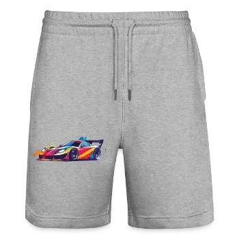 Une carrosserie de course de drift super cool - Short de jogging bio TRAINER Stanley/Stella unisexe - gris chiné - Devant - Nik (191cm) & Marisol (170cm)