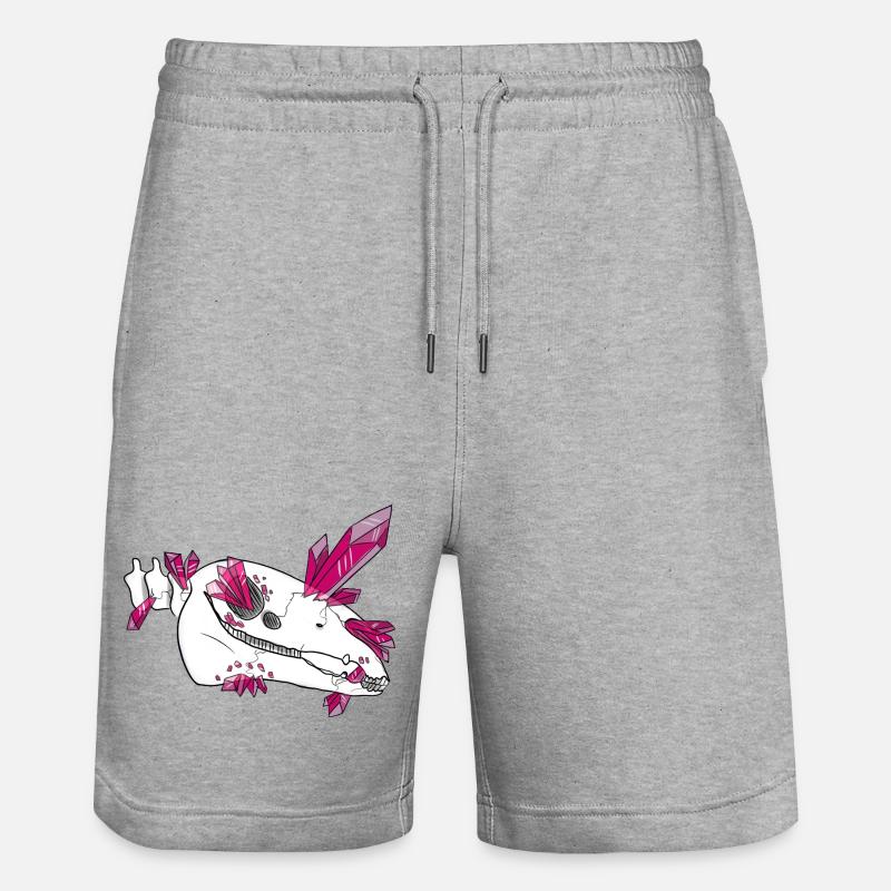 Kristallschädel - Pferd (von Leni Riosa) - Stanley/Stella Unisex Bio Joggingshorts Trainer  - Grau meliert