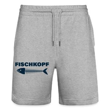 FISCHKOPF - Stanley/Stella Unisex Bio Joggingshorts Trainer  - Grau meliert - Vorne - Nik (191cm) & Marisol (170cm)
