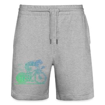 Road Bike Vibes for Road Bike - Stanley/Stella Trainer Unisex Organic Jogging Shorts - heather grey - Front - Nik (191cm) & Marisol (170cm)
