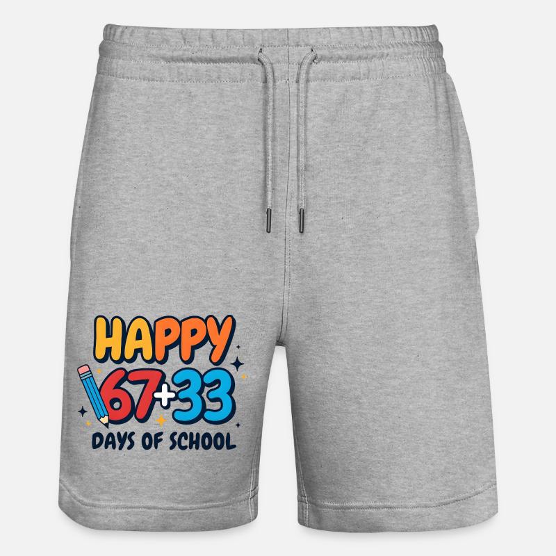 Joyeux 100 jours d’école - Short de jogging bio TRAINER Stanley/Stella unisexe - gris chiné