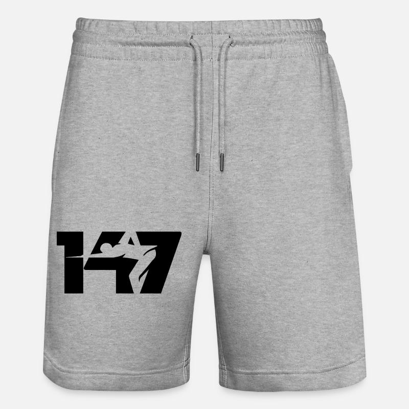 147 Snooker Icon (Noir) - Short de jogging bio TRAINER Stanley/Stella unisexe - gris chiné