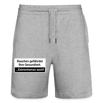 Extremismus gefährdet die Gesundheit - Stanley/Stella Unisex Bio Joggingshorts Trainer  - Grau meliert - Vorne - Nik (191cm) & Marisol (170cm)