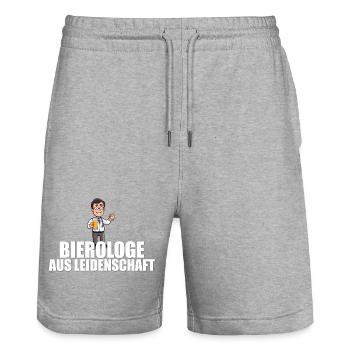 Passionné de bérologie - Short de jogging bio TRAINER Stanley/Stella unisexe - gris chiné - Devant - Nik (191cm) & Marisol (170cm)