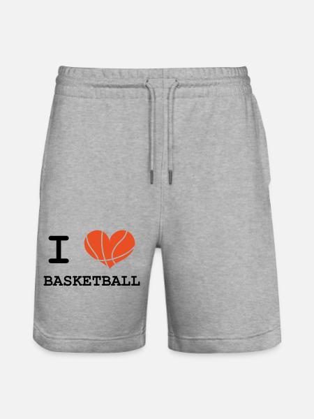 I love basketball - Stanley/Stella Trainer Unisex Organic Jogging Shorts - heather grey