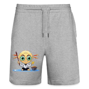 Zen-Außerirdischer Meditierer - Stanley/Stella Unisex Bio Joggingshorts Trainer  - Grau meliert - Vorne - Nik (191cm) & Marisol (170cm)