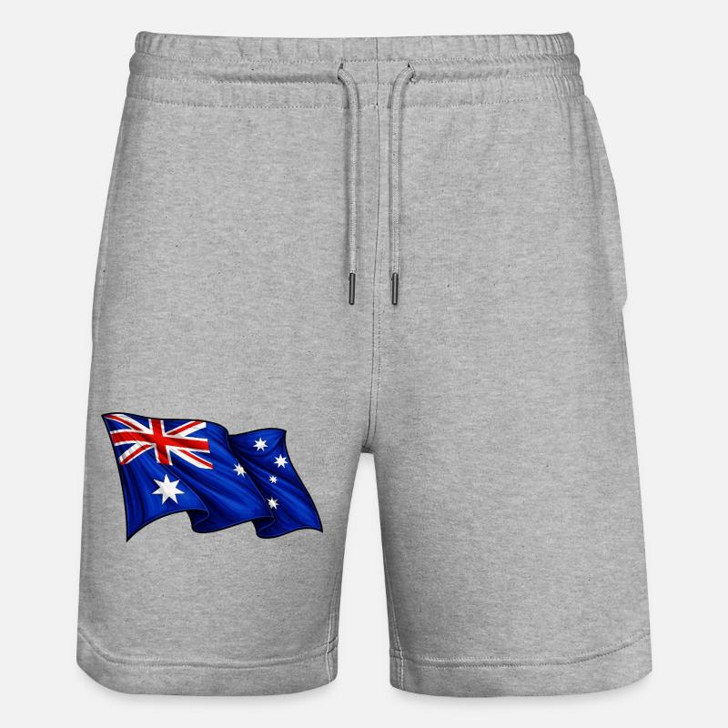 Drapeau australien Australie - Short de jogging bio TRAINER Stanley/Stella unisexe - gris chiné