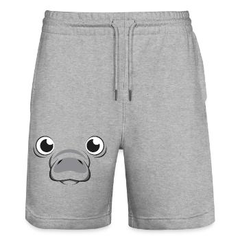 Niedliches Seekutt-Gesicht Meerestier-Kinderkostüm - Stanley/Stella Unisex Bio Joggingshorts Trainer  - Grau meliert - Vorne - Nik (191cm) & Marisol (170cm)