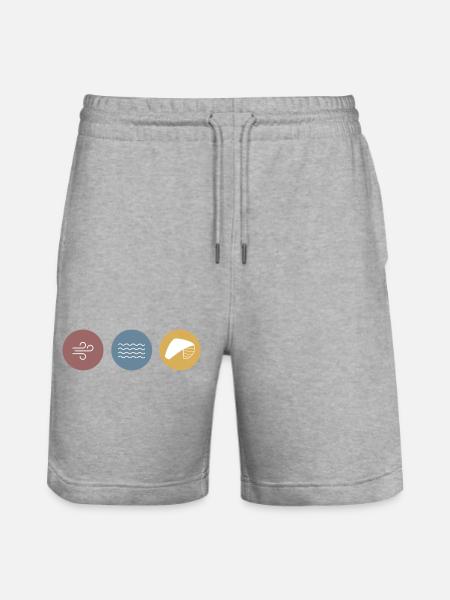 Bunte Icons Kite - Stanley/Stella Unisex Bio Joggingshorts Trainer  - Grau meliert