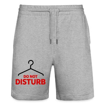 Ne pas déranger Hanger Dire Humour - Short de jogging bio TRAINER Stanley/Stella unisexe - gris chiné - Devant - Nik (191cm) & Marisol (170cm)