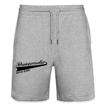 schwiegermutter 2026, beste schwiegermutter ever - Stanley/Stella Unisex Bio Joggingshorts Trainer  - Grau meliert - Vorne - Nik (191cm) & Marisol (170cm)