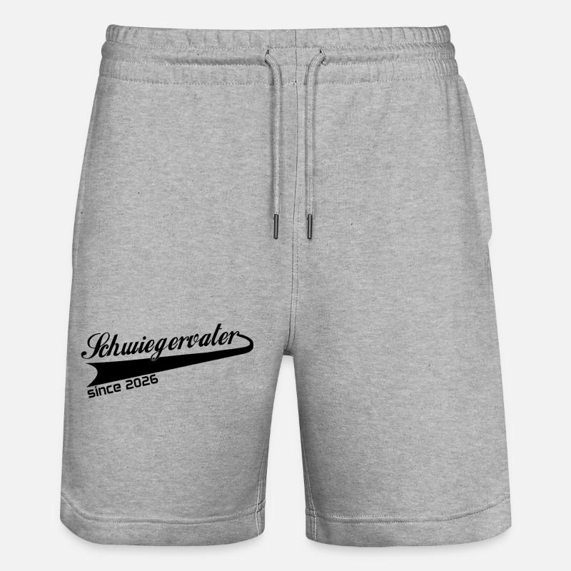Schwiegervater 2026, bester Schwiegervati ever - Stanley/Stella Unisex Bio Joggingshorts Trainer  - Grau meliert