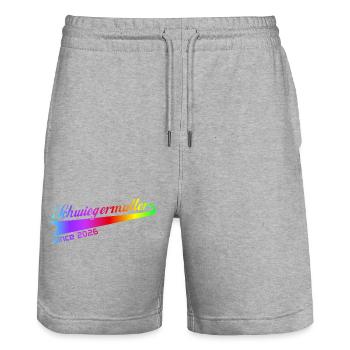 schwiegermutter 2026, beste schwiegermutti ever - Stanley/Stella Unisex Bio Joggingshorts Trainer  - Grau meliert - Vorne - Nik (191cm) & Marisol (170cm)