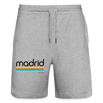 Madrid - Spain - Spanien - Espana - Stanley/Stella Unisex Bio Joggingshorts Trainer  - Grau meliert - Vorne - Nik (191cm) & Marisol (170cm)