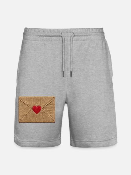Lettre d’amour brodée (imprimée) - Short de jogging bio TRAINER Stanley/Stella unisexe - gris chiné