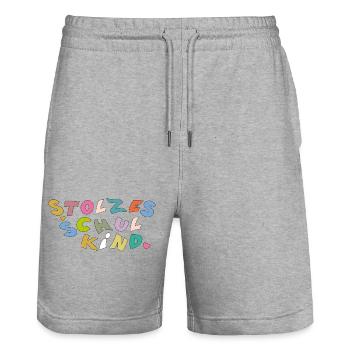 Fier écolier - Short de jogging bio TRAINER Stanley/Stella unisexe - gris chiné - Devant - Nik (191cm) & Marisol (170cm)