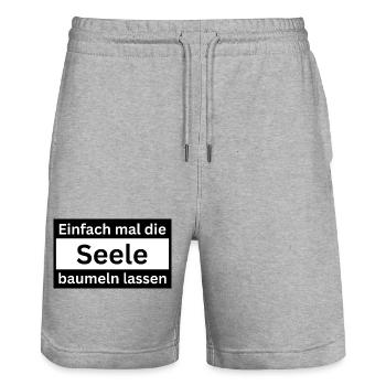 Einfach_mal_die_Seele_baumeln - Stanley/Stella Unisex Bio Joggingshorts Trainer  - Grau meliert - Vorne - Nik (191cm) & Marisol (170cm)
