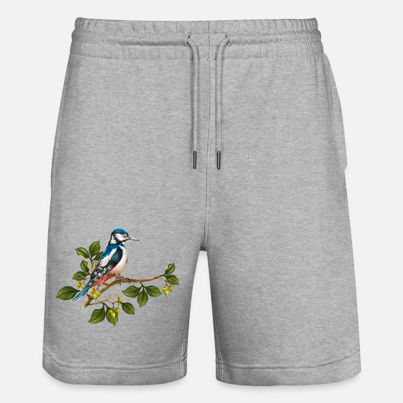 Bunter Vogel - Stanley/Stella Unisex Bio Joggingshorts Trainer  - Grau meliert
