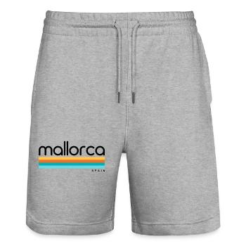 Mallorca - Spain - Spain - España - Balearic Islands - Stanley/Stella Trainer Unisex Organic Jogging Shorts - heather grey - Front - Nik (191cm) & Marisol (170cm)