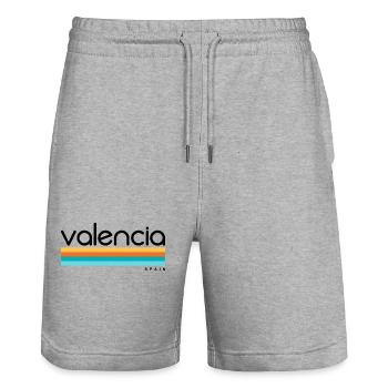 Valencia - Spain - Spain - España - Stanley/Stella Trainer Unisex Organic Jogging Shorts - heather grey - Front - Nik (191cm) & Marisol (170cm)
