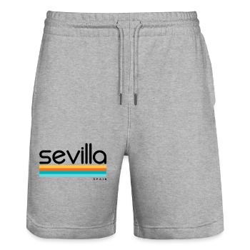 Sevilla - Spain - Spanien - Espana - Stanley/Stella Unisex Bio Joggingshorts Trainer  - Grau meliert - Vorne - Nik (191cm) & Marisol (170cm)