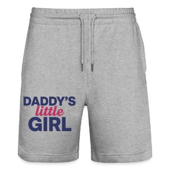 Design de la petite fille mignonne de papa - Short de jogging bio TRAINER Stanley/Stella unisexe - gris chiné - Devant - Nik (191cm) & Marisol (170cm)