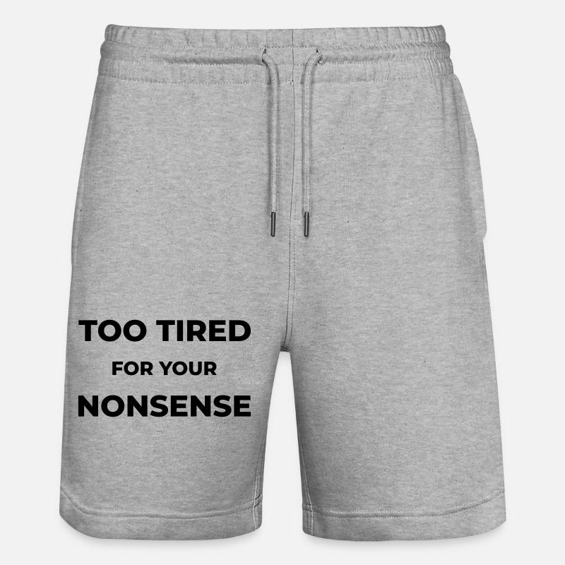 Trop fatigué pour tes bêtises - Short de jogging bio TRAINER Stanley/Stella unisexe - gris chiné