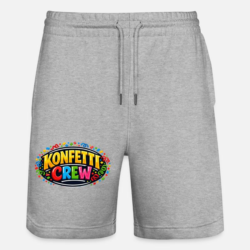 Confetti Crew Carnival Party Gift Funny - Stanley/Stella Trainer Unisex Organic Jogging Shorts - heather grey