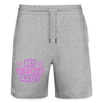 First name Gertrud - Stanley/Stella Trainer Unisex Organic Jogging Shorts - heather grey - Front - Nik (191cm) & Marisol (170cm)