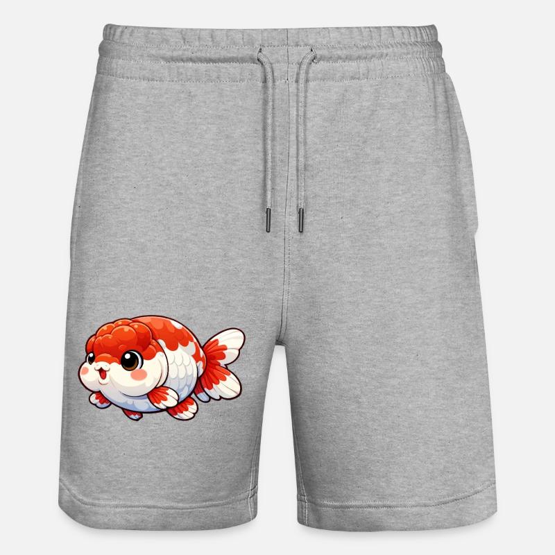 Design du poisson rouge Rnachu - Short de jogging bio TRAINER Stanley/Stella unisexe - gris chiné