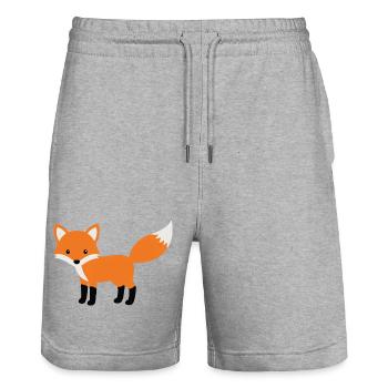 Süßer schlauer Fuchs minimalistischen Stil - Stanley/Stella Unisex Bio Joggingshorts Trainer  - Grau meliert - Vorne - Nik (191cm) & Marisol (170cm)
