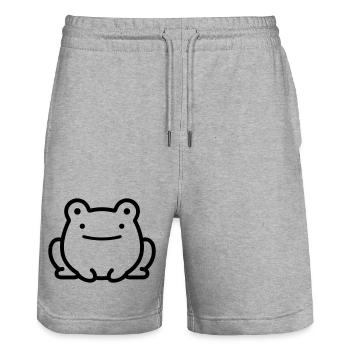 frog - Stanley/Stella Trainer Unisex Organic Jogging Shorts - heather grey - Front - Nik (191cm) & Marisol (170cm)