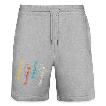 Hawaiian Ukulele Uke Retro Vintage - Stanley/Stella Unisex Bio Joggingshorts Trainer  - Grau meliert - Vorne - Nik (191cm) & Marisol (170cm)