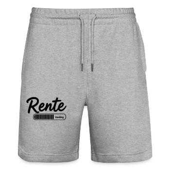 Rente 2026 loading Endlich Ruhestand - Stanley/Stella Unisex Bio Joggingshorts Trainer  - Grau meliert - Vorne - Nik (191cm) & Marisol (170cm)