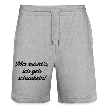 Mir reicht es, ich gehe schaukeln. - Stanley/Stella Unisex Bio Joggingshorts Trainer  - Grau meliert - Vorne - Nik (191cm) & Marisol (170cm)