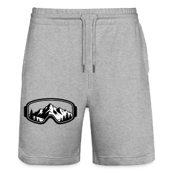 Snow Summit Silhouette - Ski Goggles - Stanley/Stella Trainer Unisex Organic Jogging Shorts - heather grey - Front - Nik (191cm) & Marisol (170cm)
