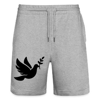 Foi de la Paix de la Colombe - Short de jogging bio TRAINER Stanley/Stella unisexe - gris chiné - Devant - Nik (191cm) & Marisol (170cm)