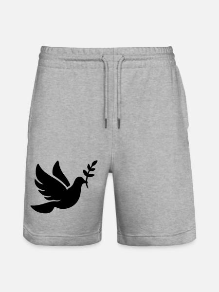 Taube Frieden Glaube - Stanley/Stella Unisex Bio Joggingshorts Trainer - Grau meliert