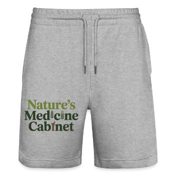 Herboriste Natures Medicine Cabinet Professionnel - Short de jogging bio TRAINER Stanley/Stella unisexe - gris chiné - Devant - Nik (191cm) & Marisol (170cm)
