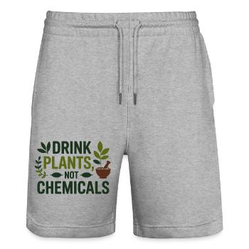 Herboriste, boissons, plantes, pas produits chimiques, professionnel - Short de jogging bio TRAINER Stanley/Stella unisexe - gris chiné - Devant - Nik (191cm) & Marisol (170cm)