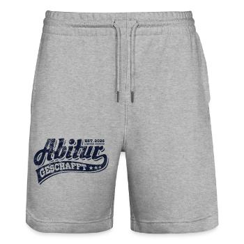Abi Est 2026 - Abitur - Gift - Stanley/Stella Trainer Unisex Organic Jogging Shorts - heather grey - Front - Nik (191cm) & Marisol (170cm)