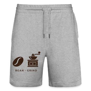 BEAN. MOUDRE. CAFÉ. CAFÉ - Short de jogging bio TRAINER Stanley/Stella unisexe - gris chiné - Devant - Nik (191cm) & Marisol (170cm)